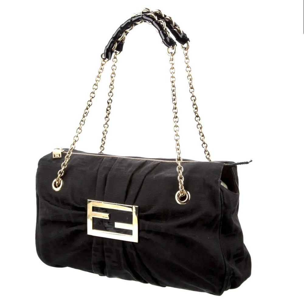Fendi FF Zuccino Canvas Chain Shoulder Bag
